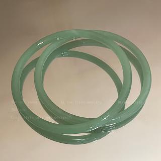 520情人节礼物和田玉手镯浅青玉网红玻璃彷玉髓叮当镯细条汉服荔 祇此
